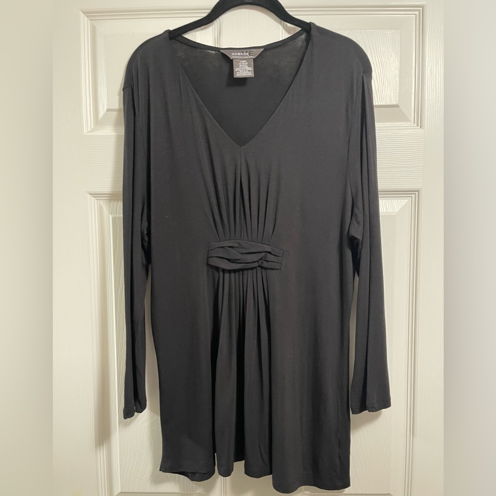 George me Designs by Mark Eisen Women’s  Fit & Flare Black Blouse Size XL 16-18